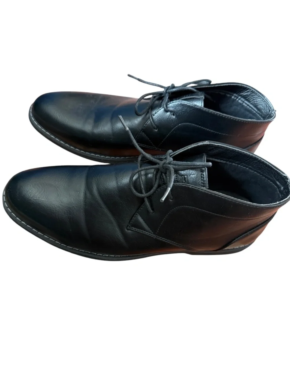 London Fog Men's Black Dress Leather Chukka Boots Size 12